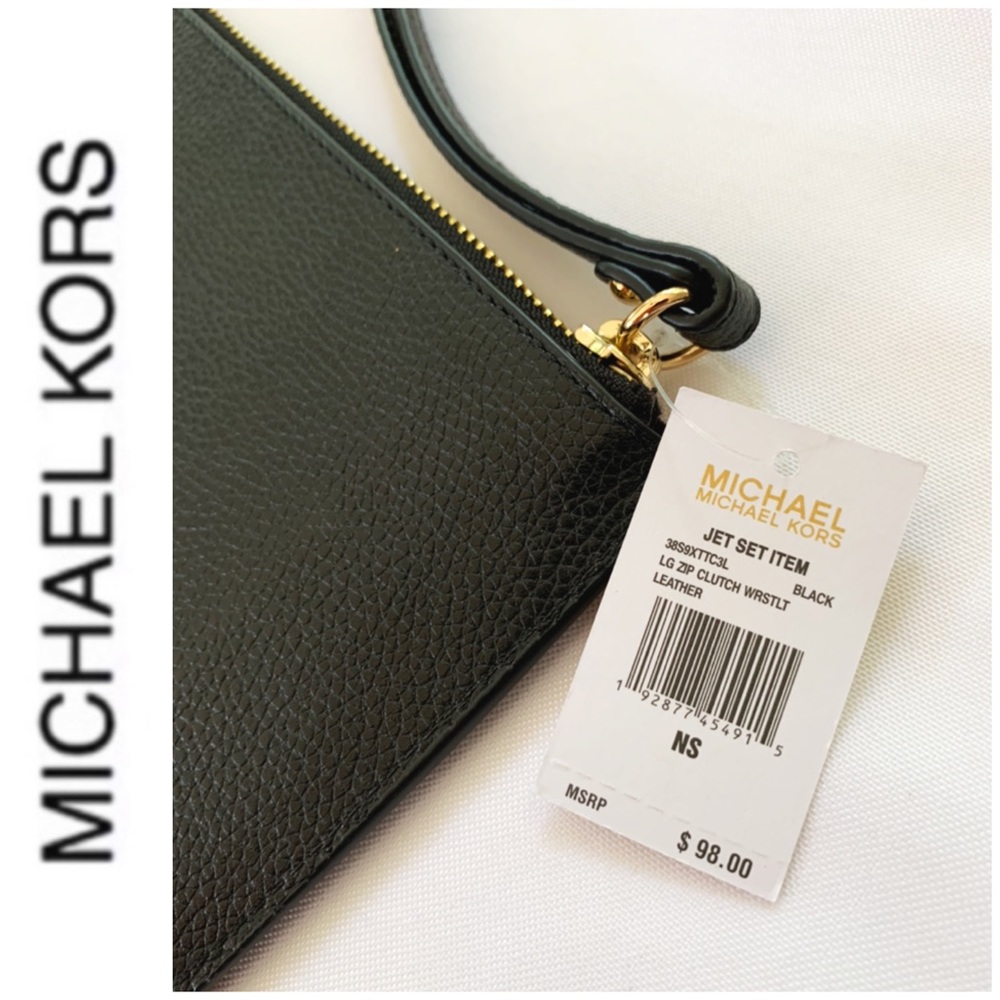 NWT authentic MK genuine leather wristlet - Picture 4 of 5
